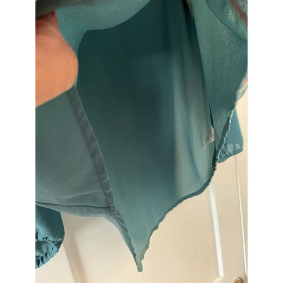 TOBI Tunic W Small Boho Peasant Chiffon Embroidered Aztec Feminine Sheer Tribal - Picture 7 of 9